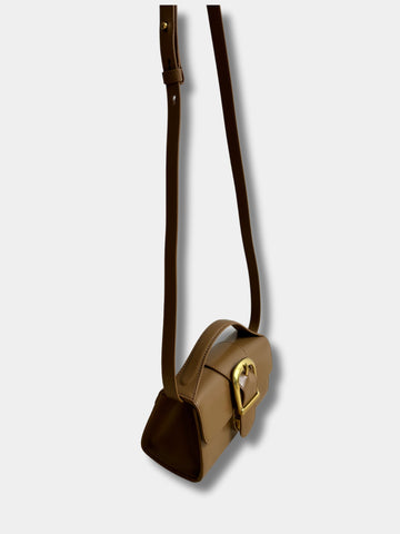 Rylan Smooth Leather Mini Satchel in Camel