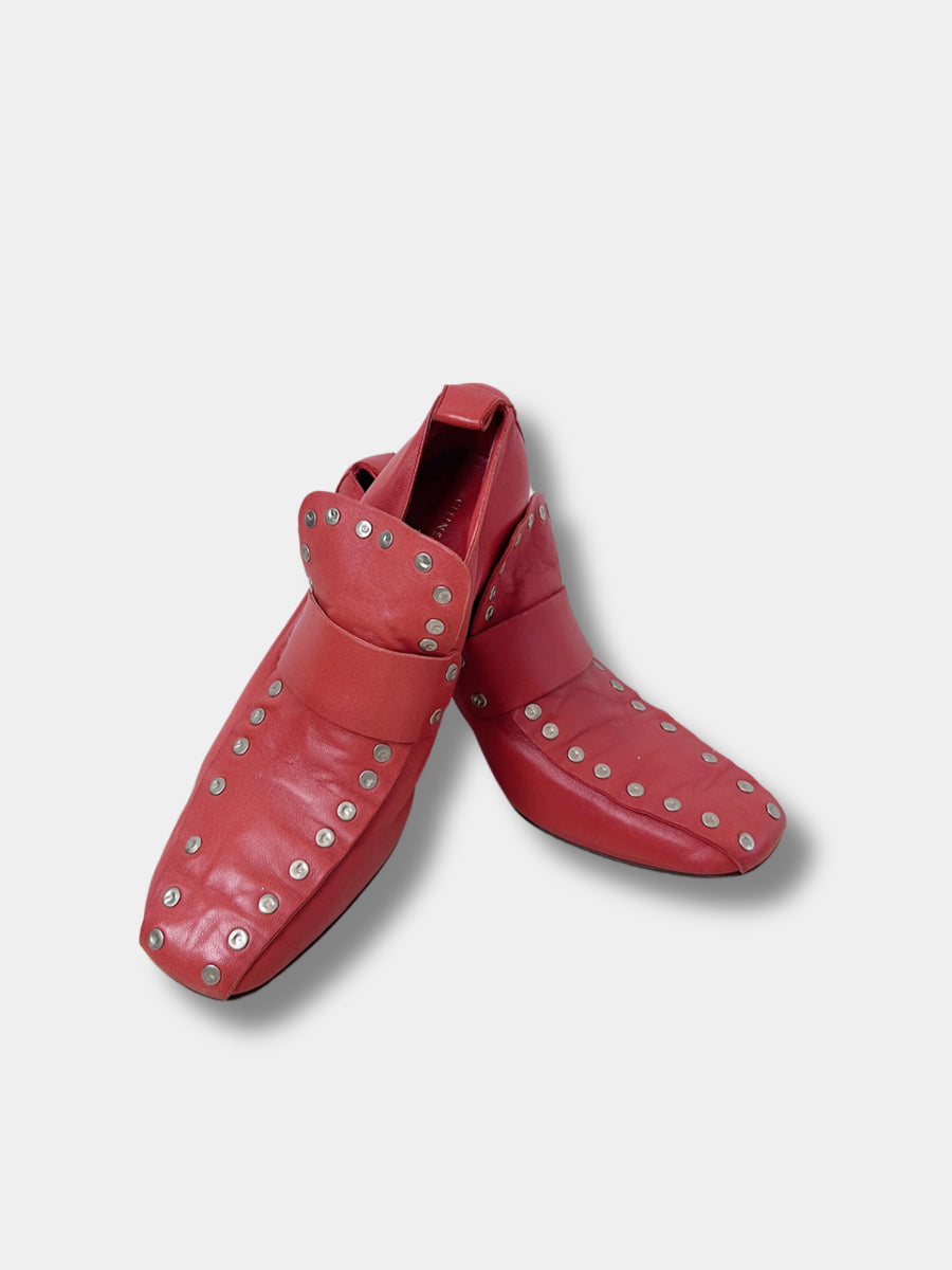 Celine by Phoebe Philo Red Moccasin Pumps