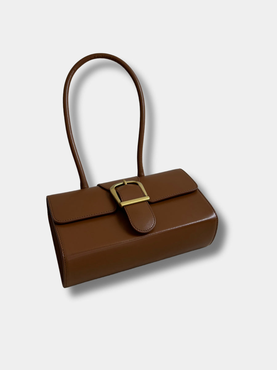 Rylan Long Handle Small Satchel in Cognac