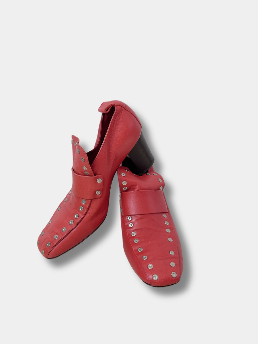 Celine by Phoebe Philo Red Moccasin Pumps