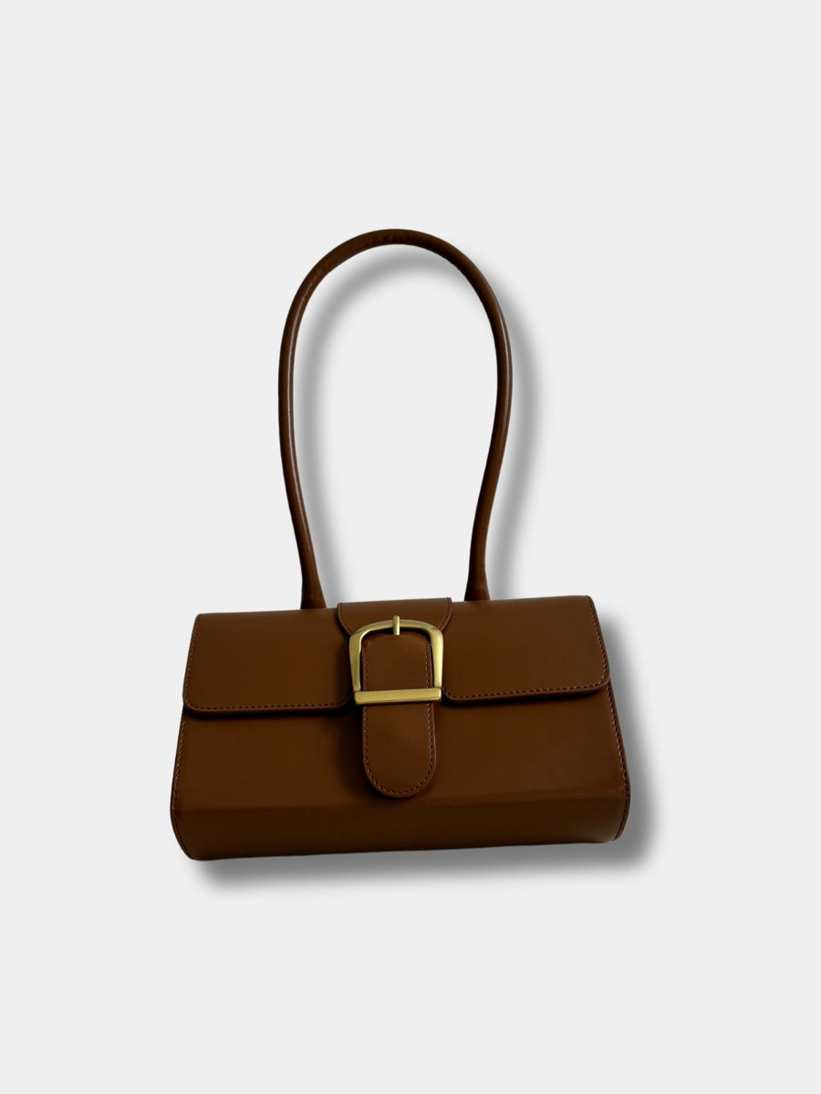 Rylan Long Handle Small Satchel in Cognac