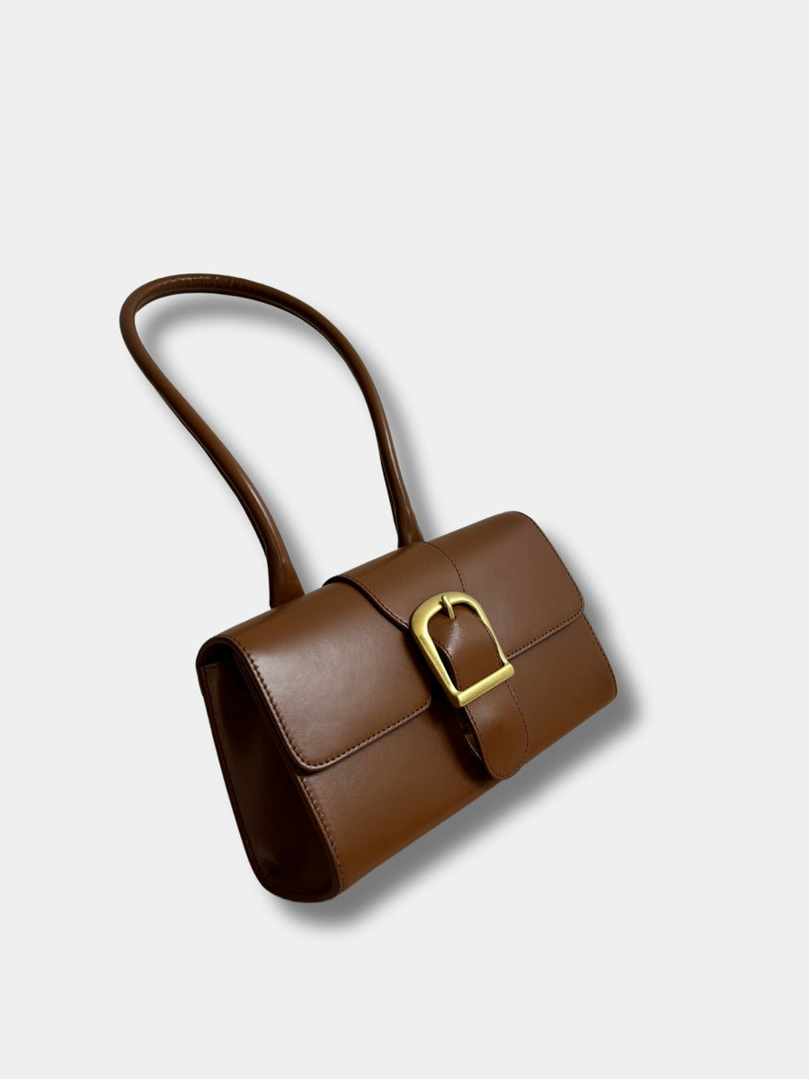 Rylan Long Handle Small Satchel in Cognac