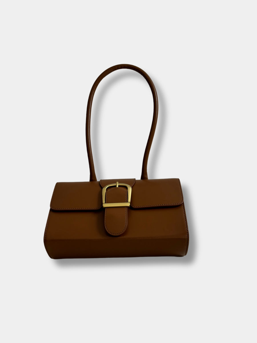 Rylan Long Handle Small Satchel in Cognac