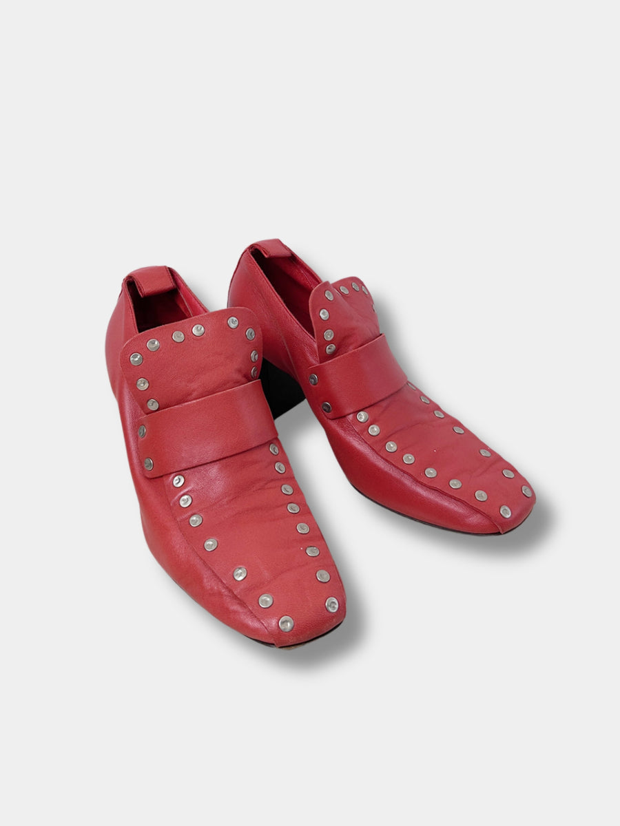 Celine by Phoebe Philo Red Moccasin Pumps