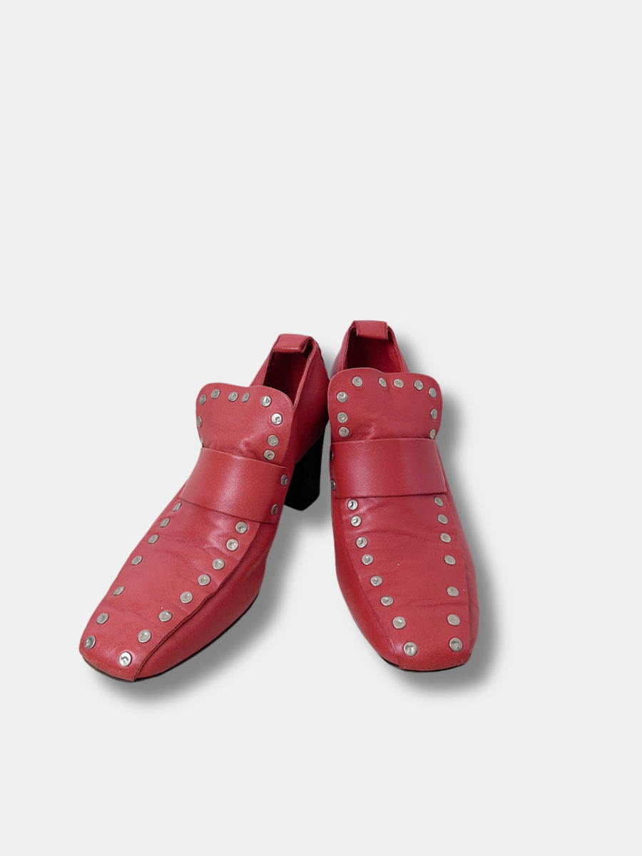 Celine by Phoebe Philo Red Moccasin Pumps