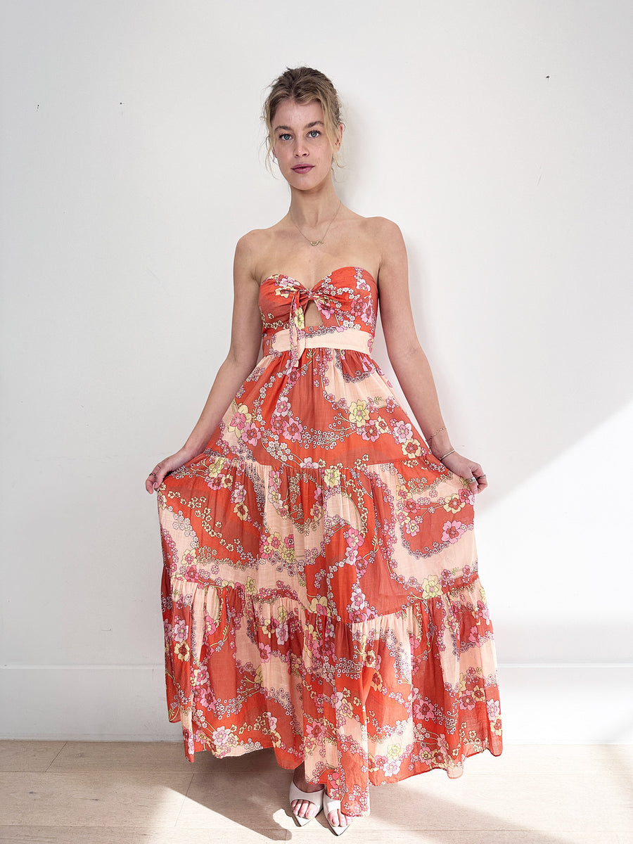 Zimmermann Lola Tie Front Midi Dress