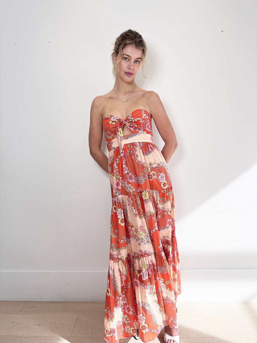 Zimmermann Lola Tie Front Midi Dress