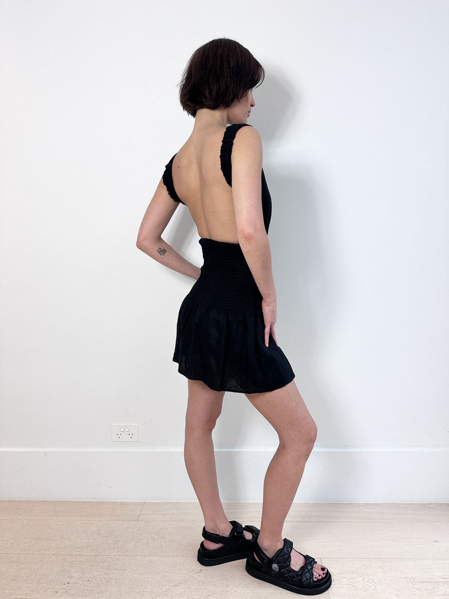 SIR. Backless Linen Mini Dress