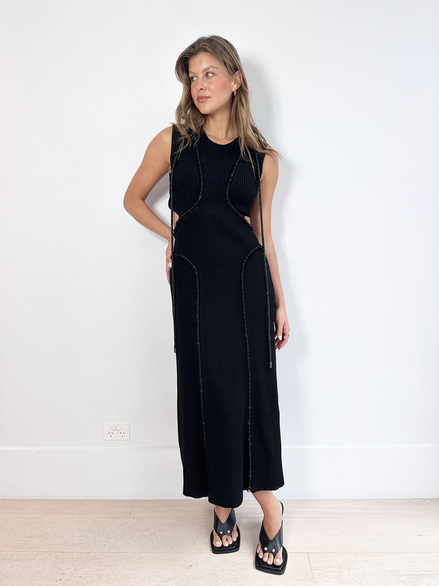 Aje Arp Knit Midi Dress