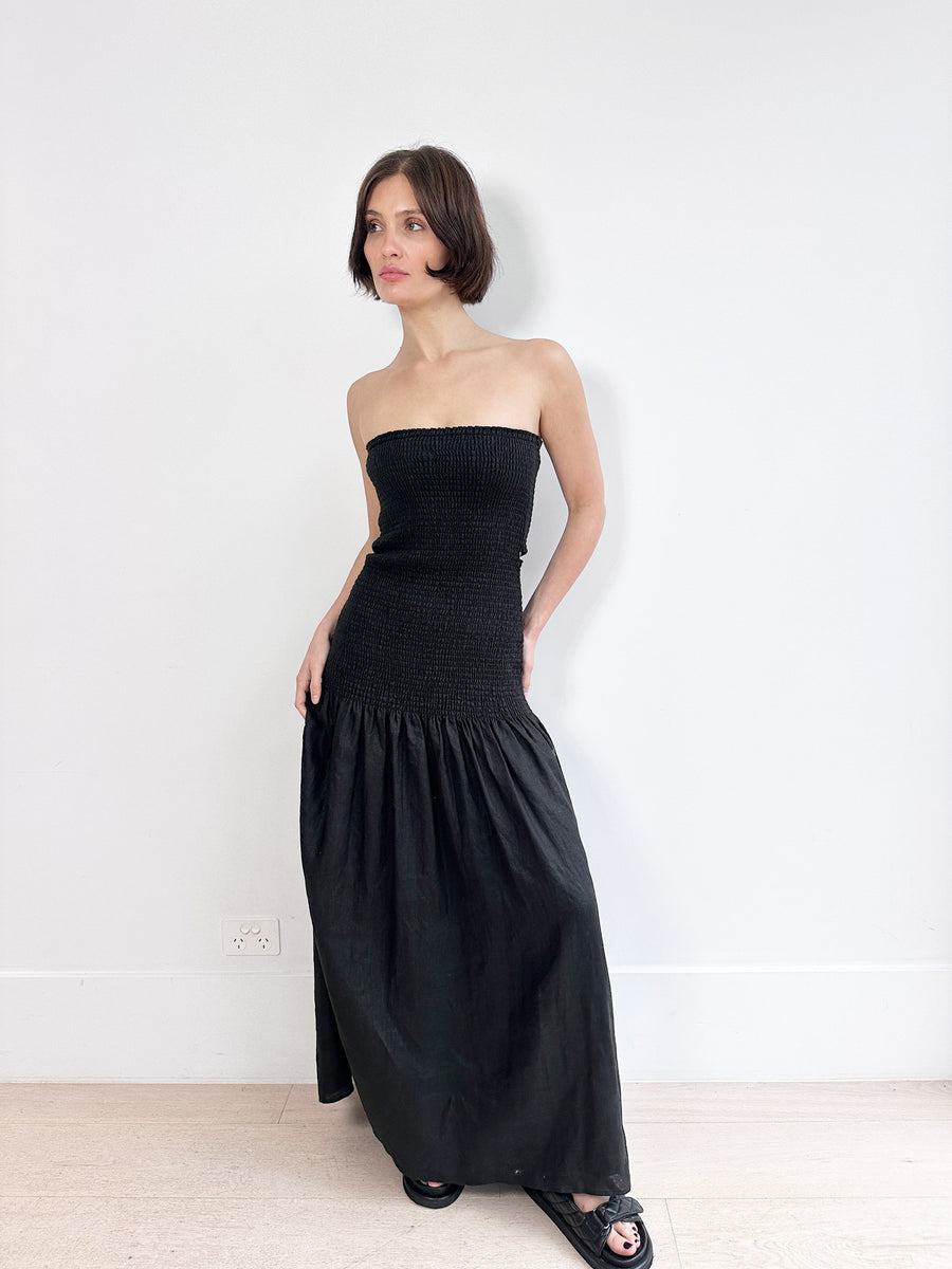 SIR. Strapless Linen Maxi Dress