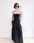 SIR. Strapless Linen Maxi Dress