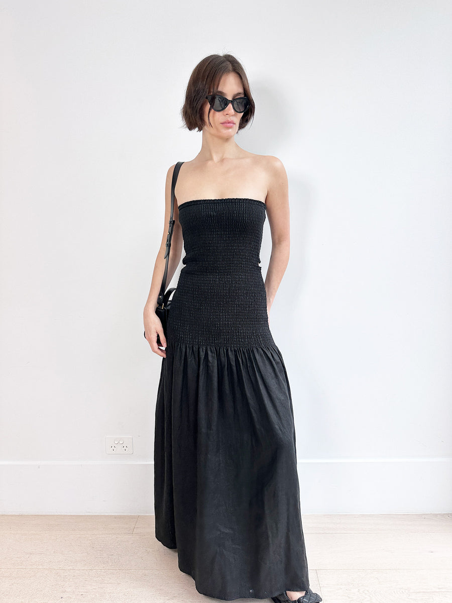 SIR. Strapless Linen Maxi Dress