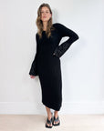 Aje Flute Knit Midi Dress