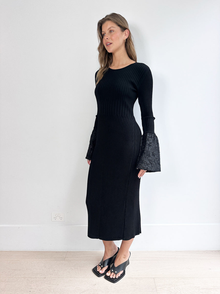 Aje Flute Knit Midi Dress