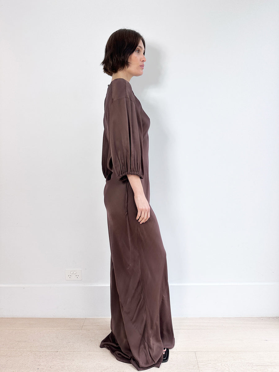 Wynn Hamlyn Chocolate Maxi Dress