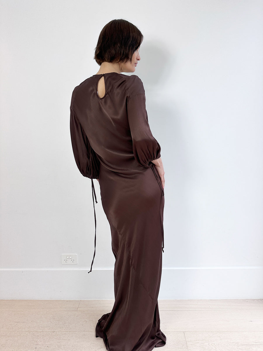 Wynn Hamlyn Chocolate Maxi Dress