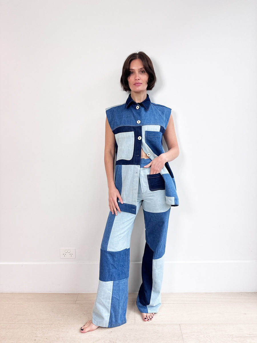 Magali Pascal Ista Patchwork Denim Set