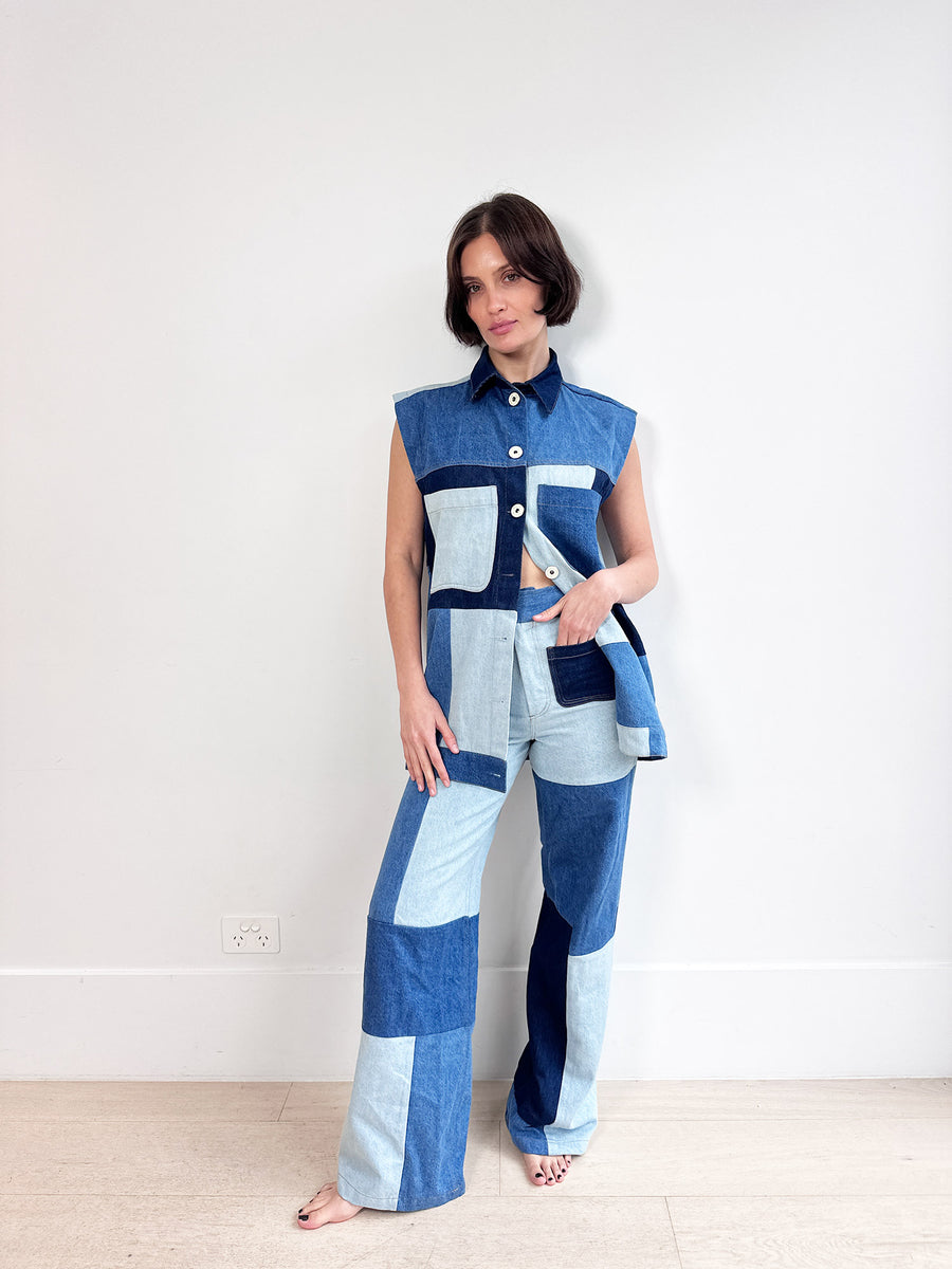 Magali Pascal Ista Patchwork Denim Set