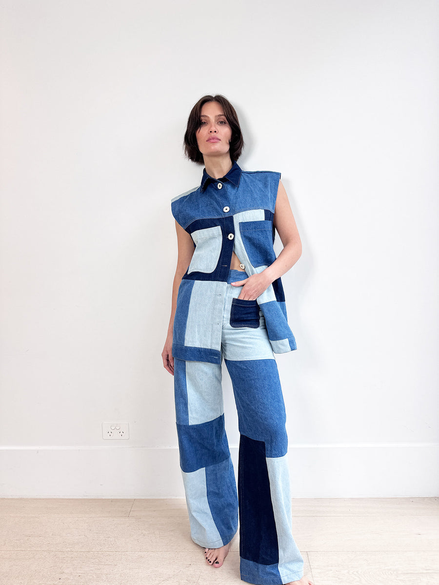 Magali Pascal Ista Patchwork Denim Set