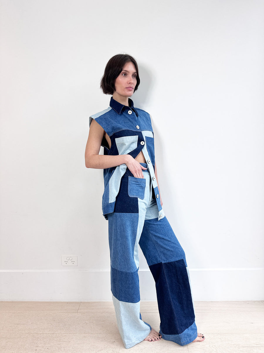 Magali Pascal Ista Patchwork Denim Set