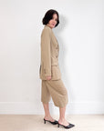 Iris & Ink Camel Blazer and Shorts