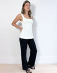 Marle Ivory Frayed Top