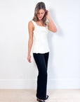 Marle Ivory Frayed Top