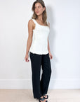 Marle Ivory Frayed Top