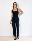 Marle Black Frayed Top