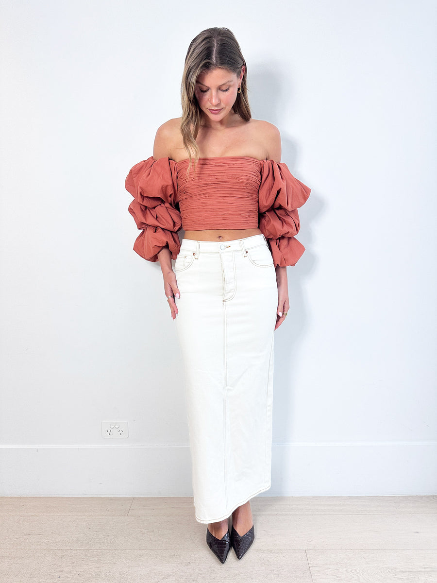 Aje Transcend Puff-Sleeve Top