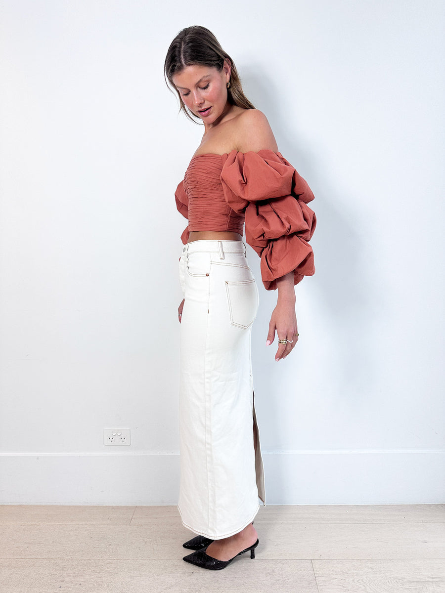 Aje Transcend Puff-Sleeve Top