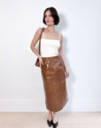 Wynn Hamlyn Distressed Leather Skirt