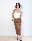 Wynn Hamlyn Distressed Leather Skirt