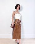 Wynn Hamlyn Distressed Leather Skirt