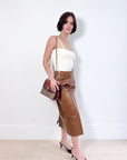 Wynn Hamlyn Distressed Leather Skirt