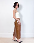 Wynn Hamlyn Distressed Leather Skirt