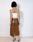 Wynn Hamlyn Distressed Leather Skirt