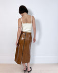 Wynn Hamlyn Distressed Leather Skirt