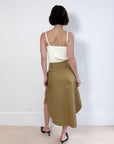 Lee Mathews Tan Drill Midi Skirt