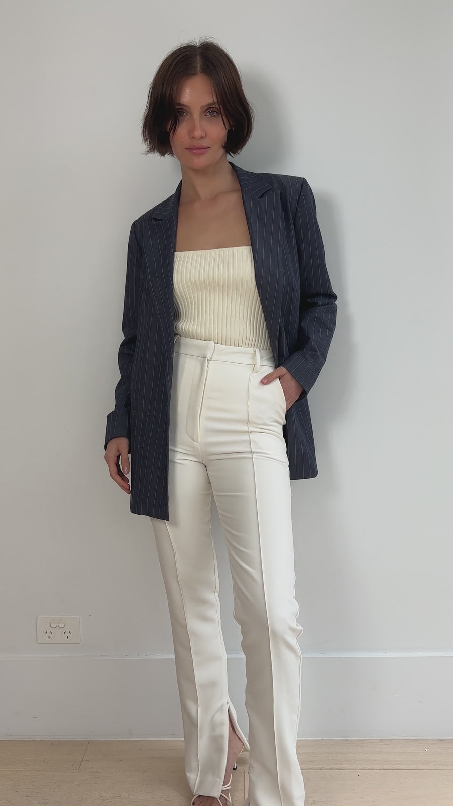 Ganni Stretch Stripe Blazer