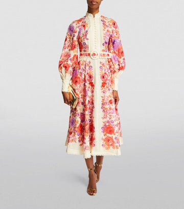 RENT Zimmermann Raie Billow Sleeve Midi Dress from $225